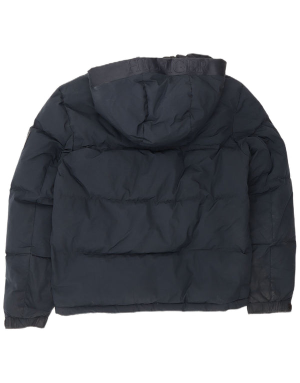 Tommy Hilfiger Ανδρικό μπουφάν με κουκούλα UK 38 Medium Navy Blue Polyester