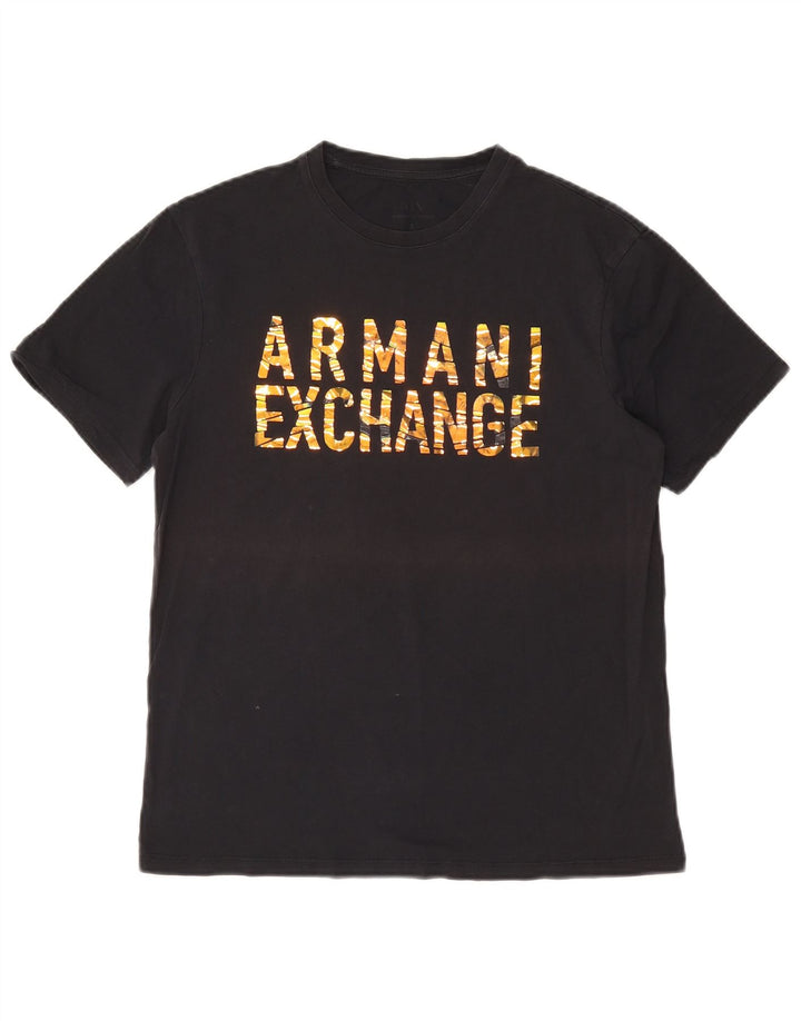 Ανδρικό γραφικό μπλουζάκι Armani Exchange Top Small Black