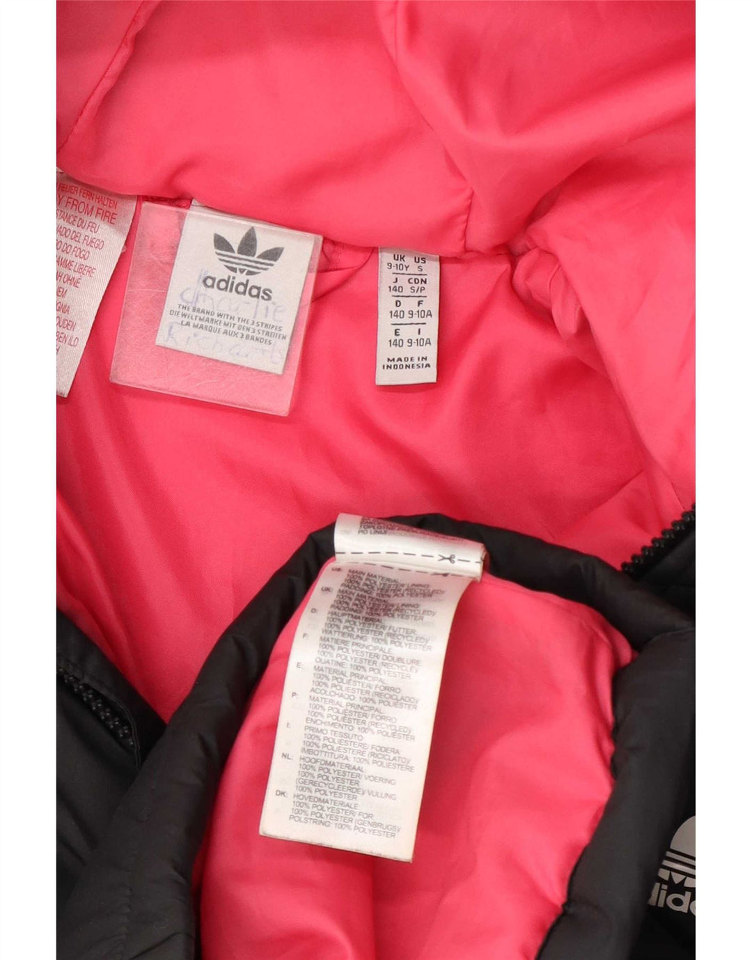 Adidas Girls Hooded Hooded Jacket 9-10 Years Grey Polyester