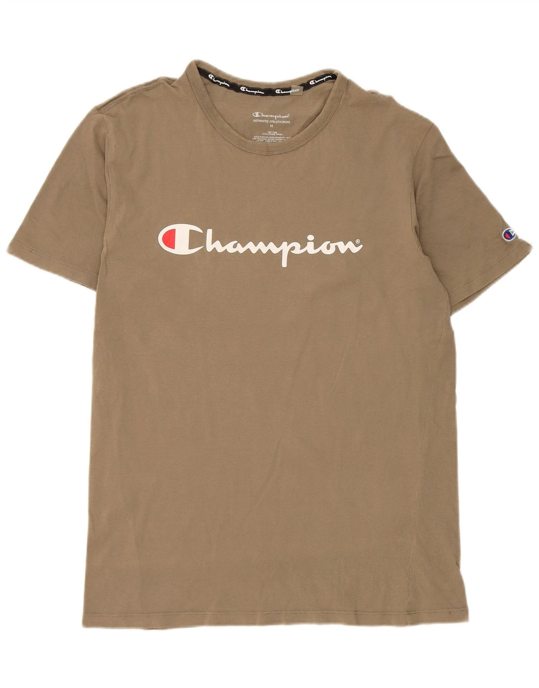 Ανδρικό γραφικό T-Shirt Champion Top Medium Khaki Cotton
