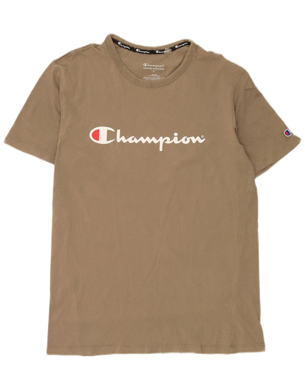 Ανδρικό γραφικό T-Shirt Champion Top Medium Khaki Cotton