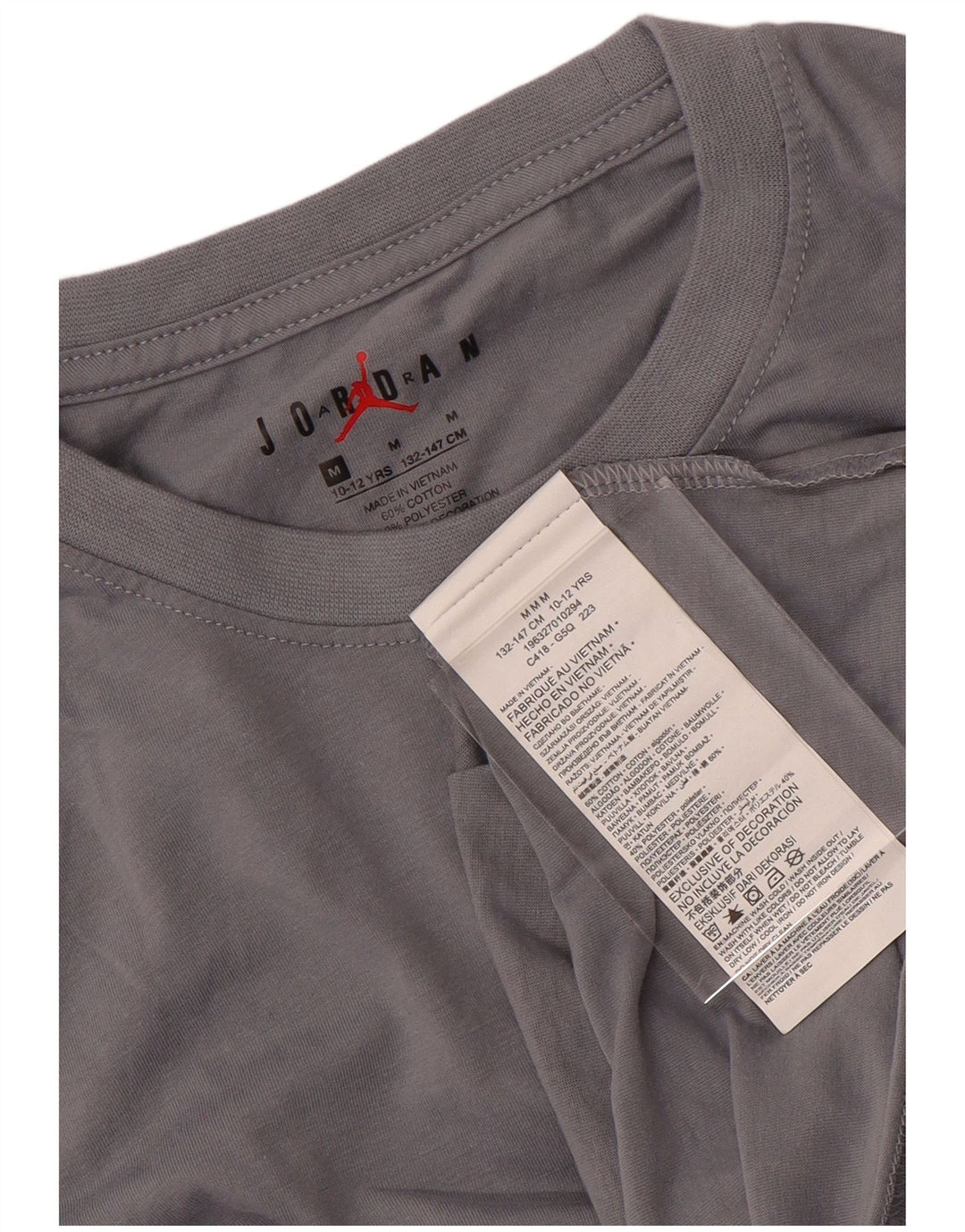 JORDAN Boys T-Shirt Top 10-11 Years Medium Grey Tie Dye Cotton