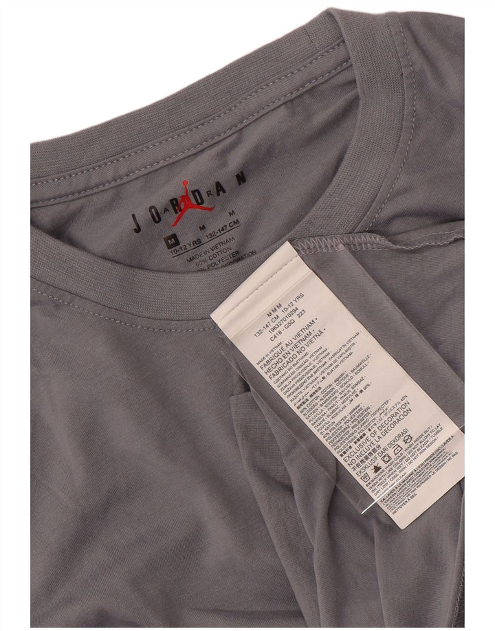 JORDAN Boys T-Shirt Top 10-11 Years Medium Grey Tie Dye Cotton