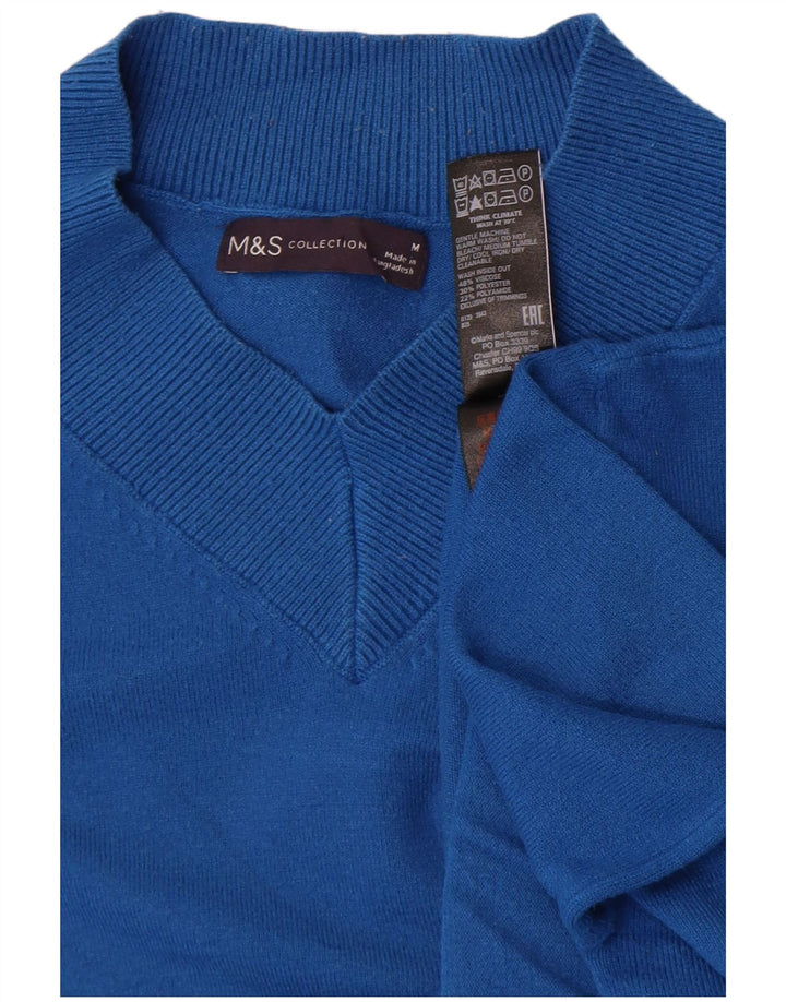 Marks & Spencer Γυναικείο πουλόβερ με λαιμόκοψη με V λαιμόκοψη UK 14 μεσαία μπλε βισκόζη