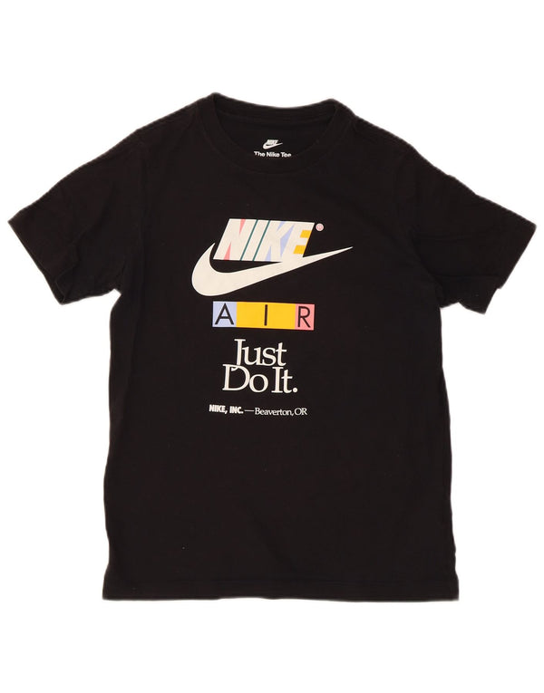 Μπλουζάκι Nike Boys κανονικό γραφικό τοπ 12-13 ετών Μεγάλο μαύρο βαμβακερό σπορ