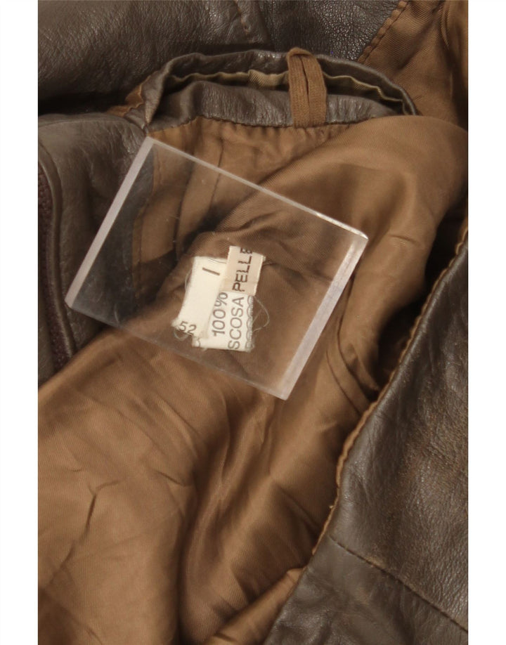 VINTAGE Ανδρικό Δερμάτινο Μπουφάν IT 52 XL Καφέ Δερμάτινο