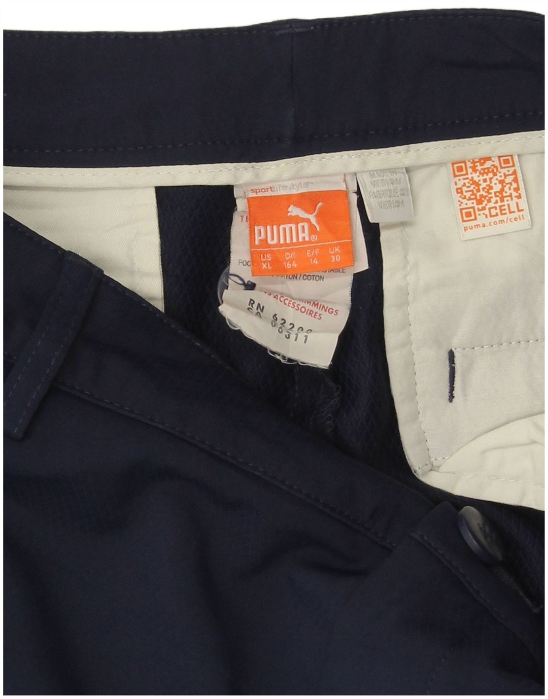 Puma Boys Chino Short 13-14 Years W30 Navy Blue Polyester