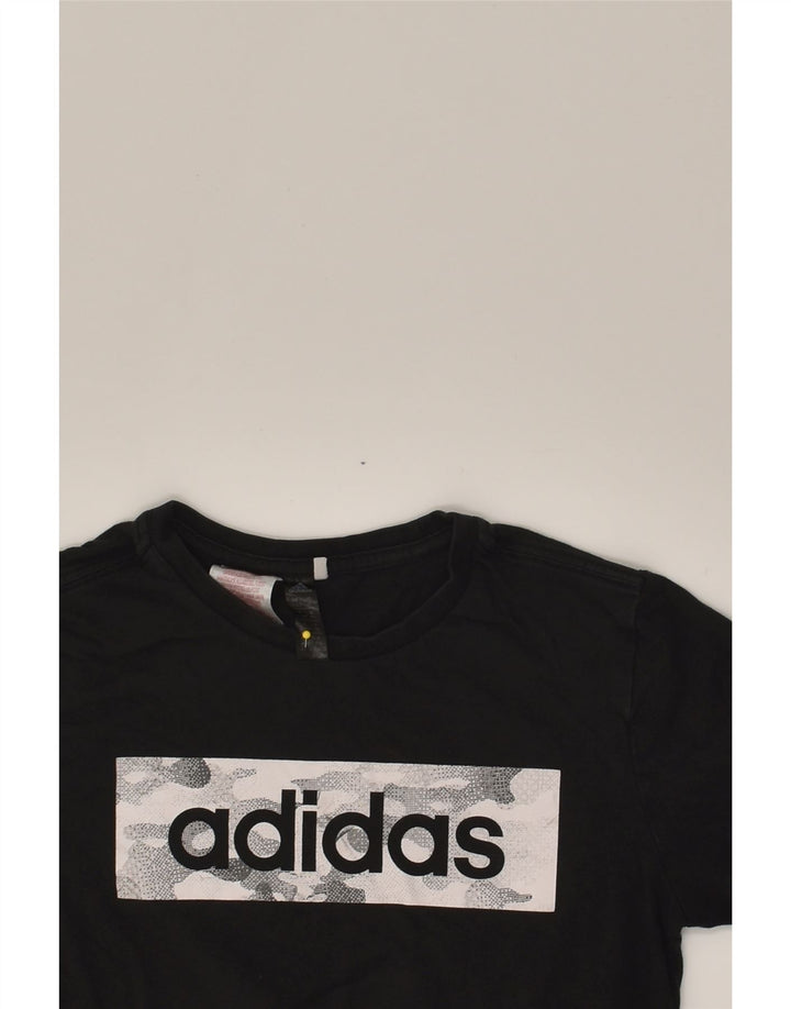 ADIDAS Boys Graphic T-Shirt Top 11-12 Years Black Cotton | Vintage Adidas | Thrift | Second-Hand Adidas | Used Clothing | Messina Hembry 