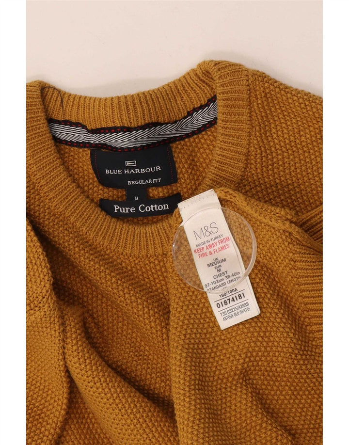 Ανδρικό πουλόβερ Marks & Spencer Blue Harbor Crew Neck Jumper Medium Yellow