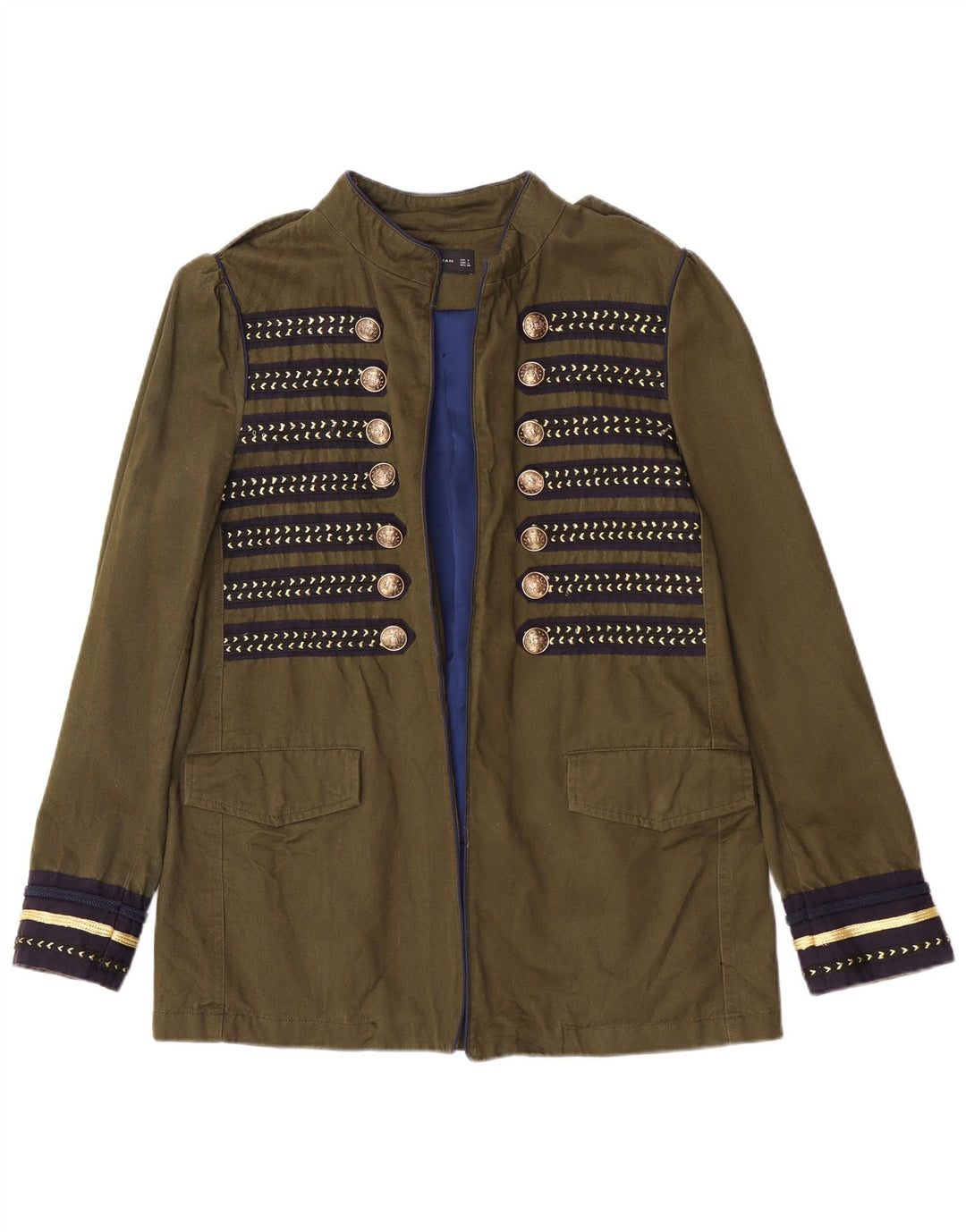 Zara Γυναικείο Open Military Jacket UK 14 Large Green