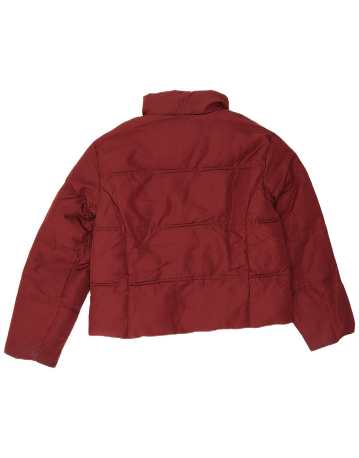 Topshop Γυναικείο Crop Oversized padded Jacket UK 6 XS μπορντό πολυεστέρας