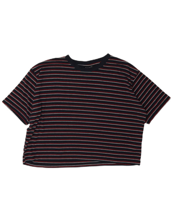 Topshop γυναικείο μπλουζάκι μεγάλου μεγέθους Top UK 16 Large Navy Blue ριγέ