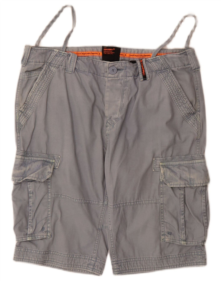 Ανδρικό σορτς Cargo Superdry W36 μεγάλο μπλε βαμβακερό