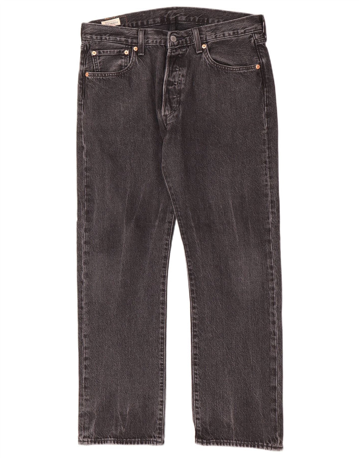 Levi's Mens 501 Straight Jeans W34 L30 Μαύρο βαμβακερό