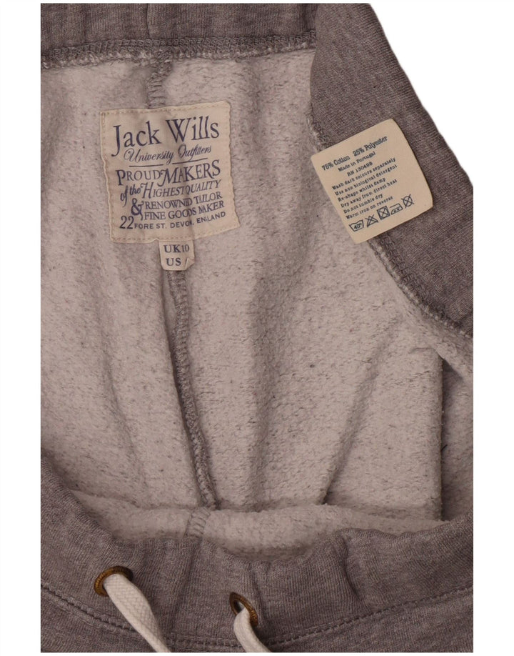 JACK WILLS Γυναικεία αθλητική φόρμα γραφικών παντελόνι Joggers UK 10 Small Grey