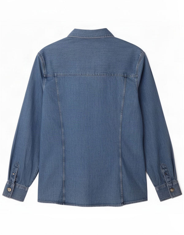 Trussardi Jeans Womens Denim Shirt UK 14 Medium Blue