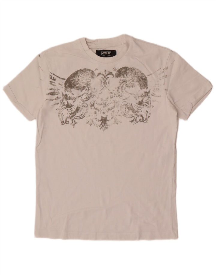 Ανδρικό γραφικό T-Shirt Replay Top Small White