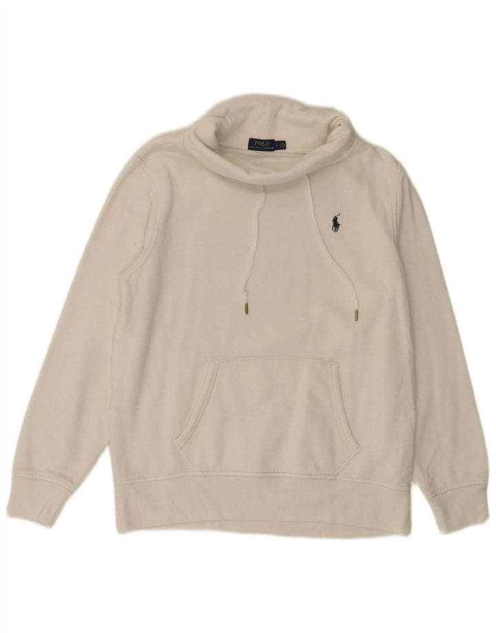 POLO RALPH LAUREN Γυναικείο φούτερ μεγάλου μεγέθους Jumper UK 10 Small White