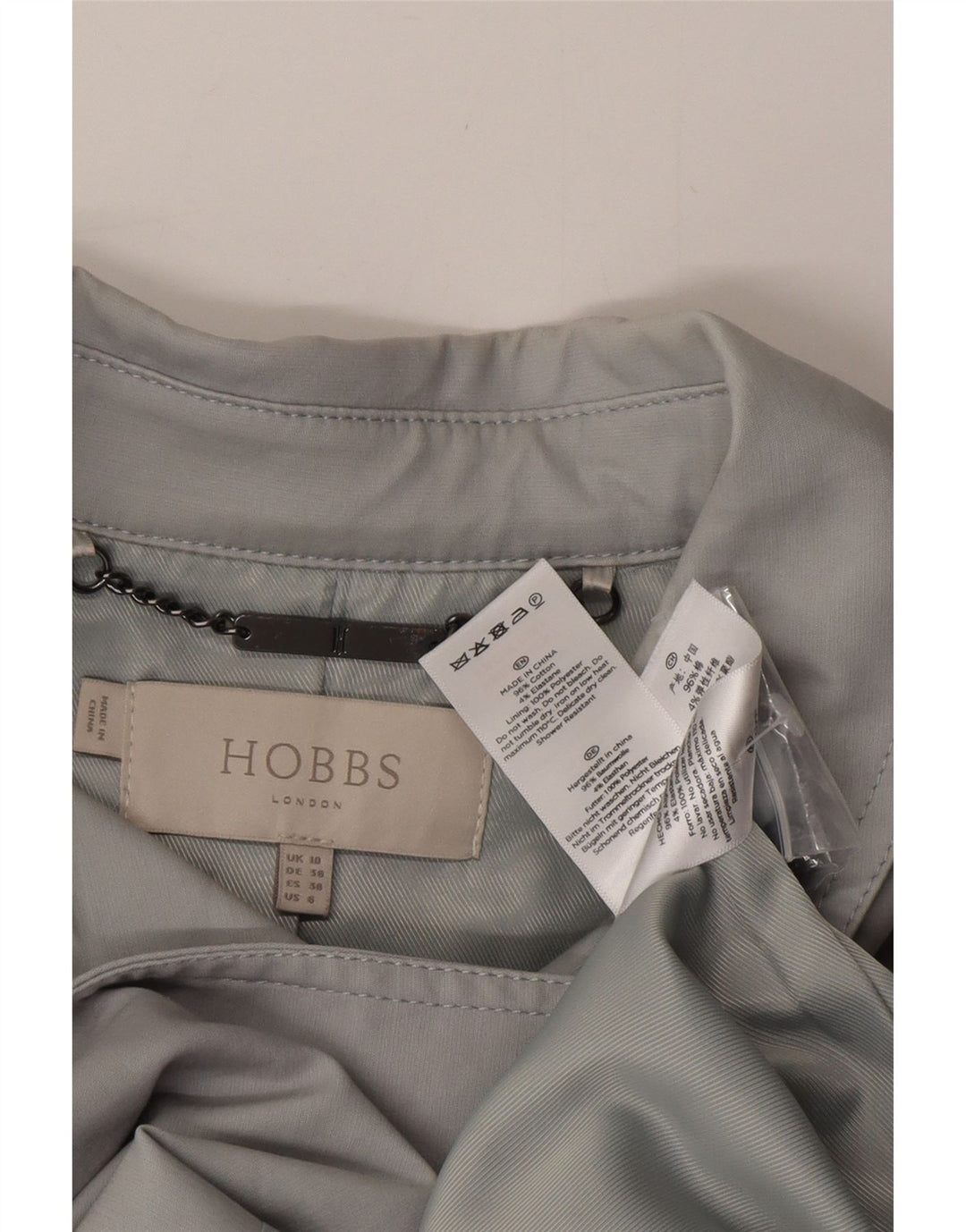 HOBBS Γυναικεία καμπαρντίνα UK 10 Small Grey Cotton