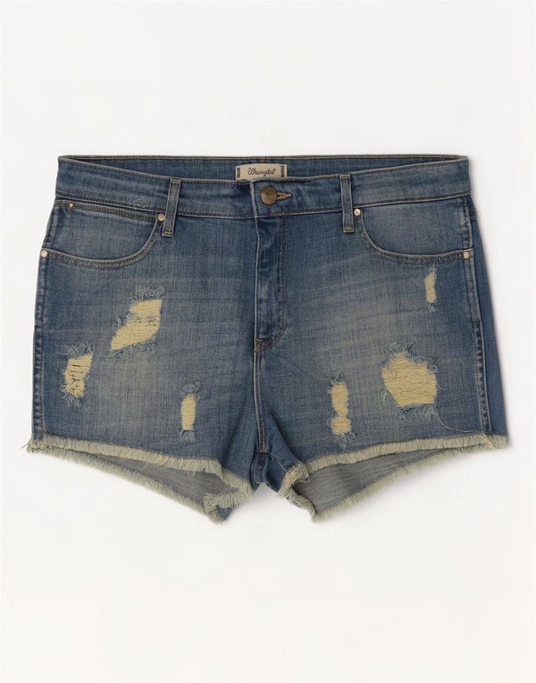 Wrangler Womens Boyfriend Distressed τζιν σορτς μικρό W34 μπλε βαμβακερό
