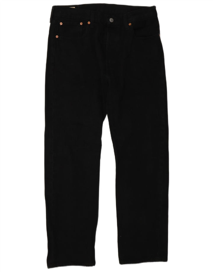 Levi's Mens 501 Straight Jeans W32 L30 Μαύρο Βαμβακερό