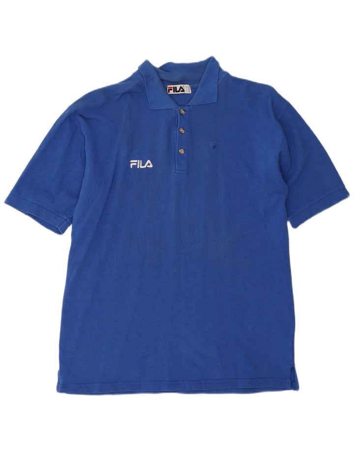 Ανδρικό πουκάμισο πόλο Fila XL Μπλε βαμβακερό