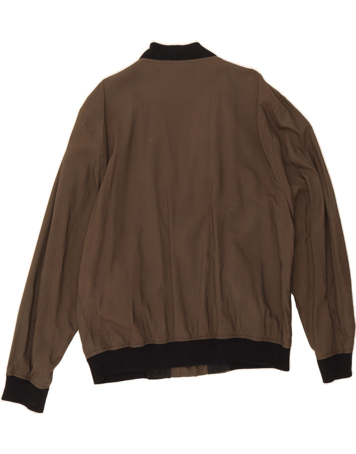 VINTAGE Mens Bomber Jacket IT 50 Large Grey Viscose Vintage Vintage and Second-Hand Vintage from Messina Hembry 