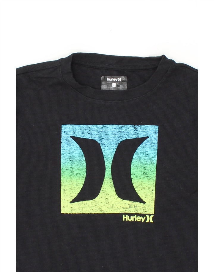 HURLEY Boys Graphic Top Long Sleeve 10-11 Years Black Cotton Vintage Hurley and Second-Hand Hurley from Messina Hembry 