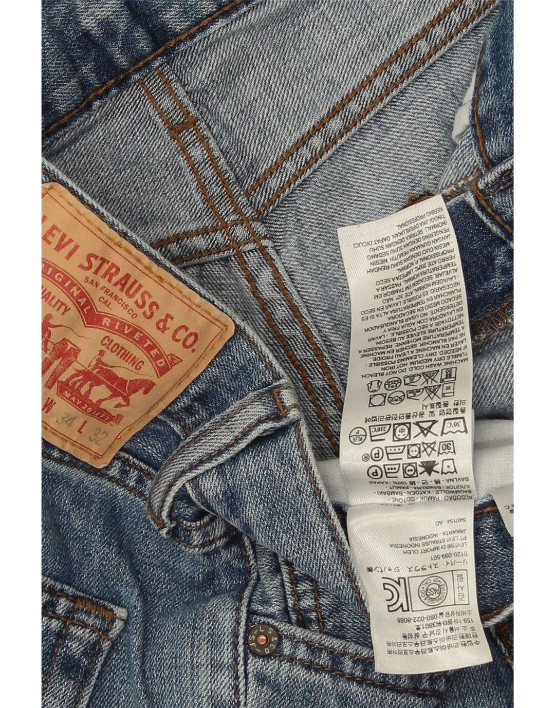 Levi's Mens 527 Bootcut Jeans W34 L32 Μπλε βαμβακερό