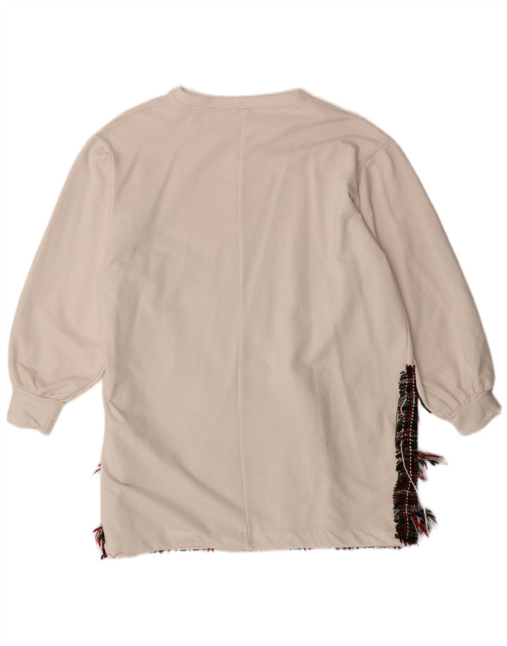 Γυναικείο φούτερ μεγάλου μεγέθους ZARA Jumper UK 14 Medium White Colourblock