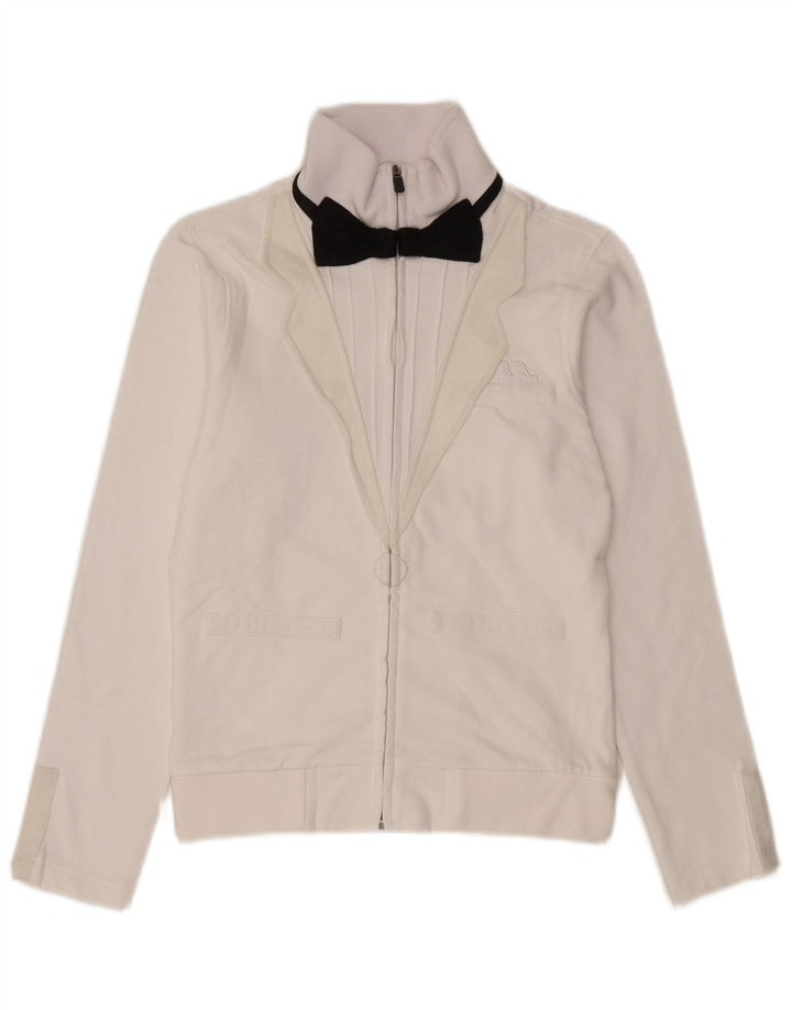 Kappa Γυναικεία αθλητική φόρμα Top Jacket UK 12 Medium White Cotton