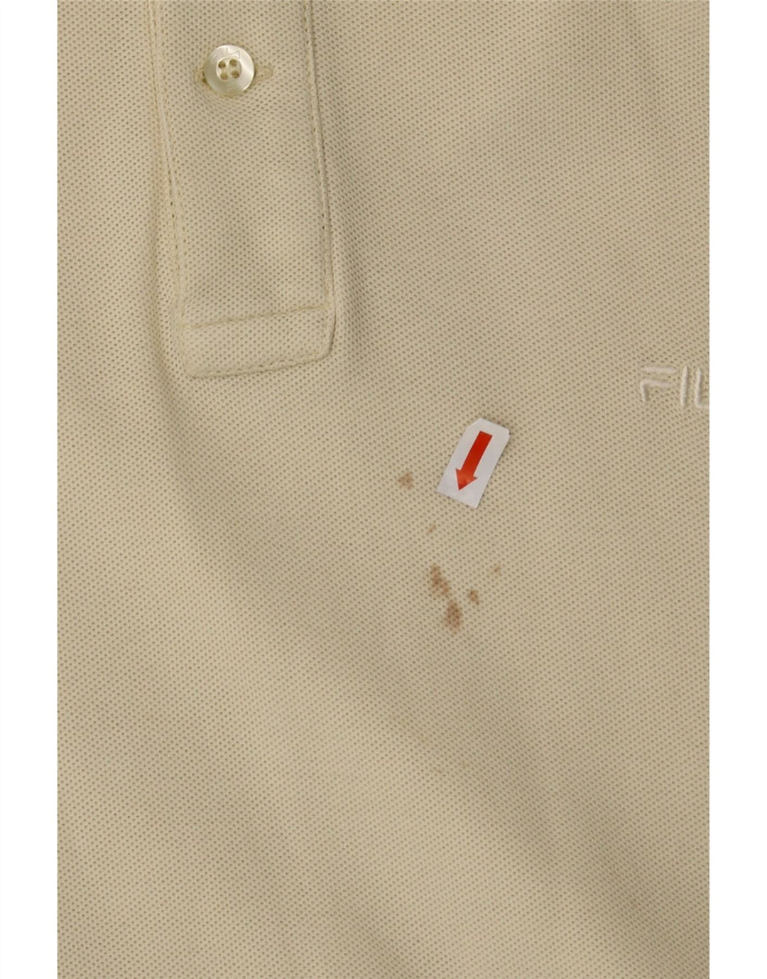FILA Mens Polo Shirt IT 52 Large Beige Cotton Vintage Fila and Second-Hand Fila from Messina Hembry 