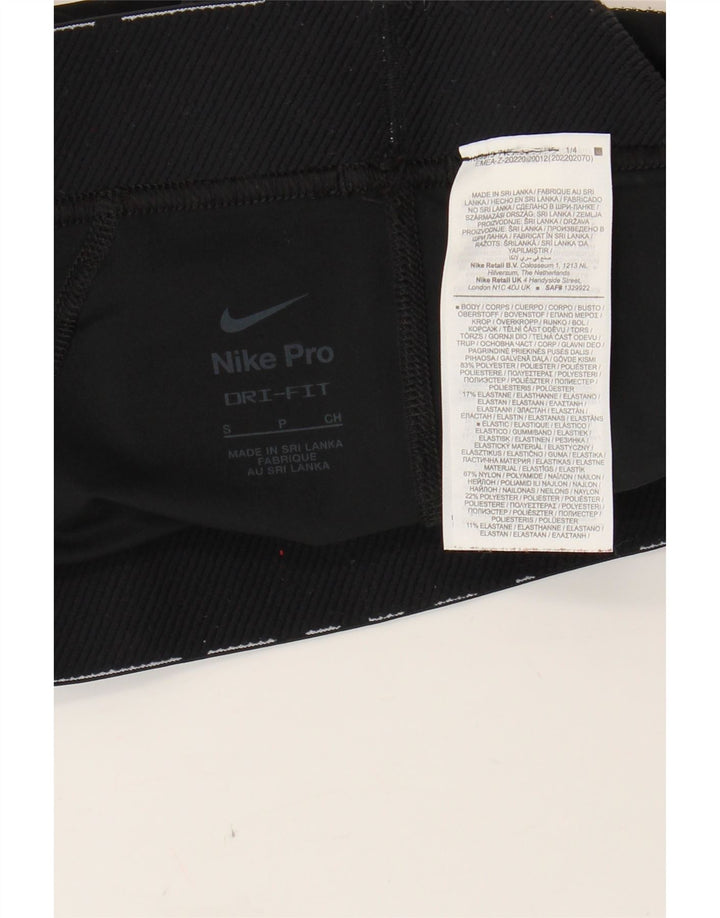 NIKE Womens Dri Fit Graphic Sport Shorts UK 10 Small  Black Polyester Vintage Nike and Second-Hand Nike from Messina Hembry 