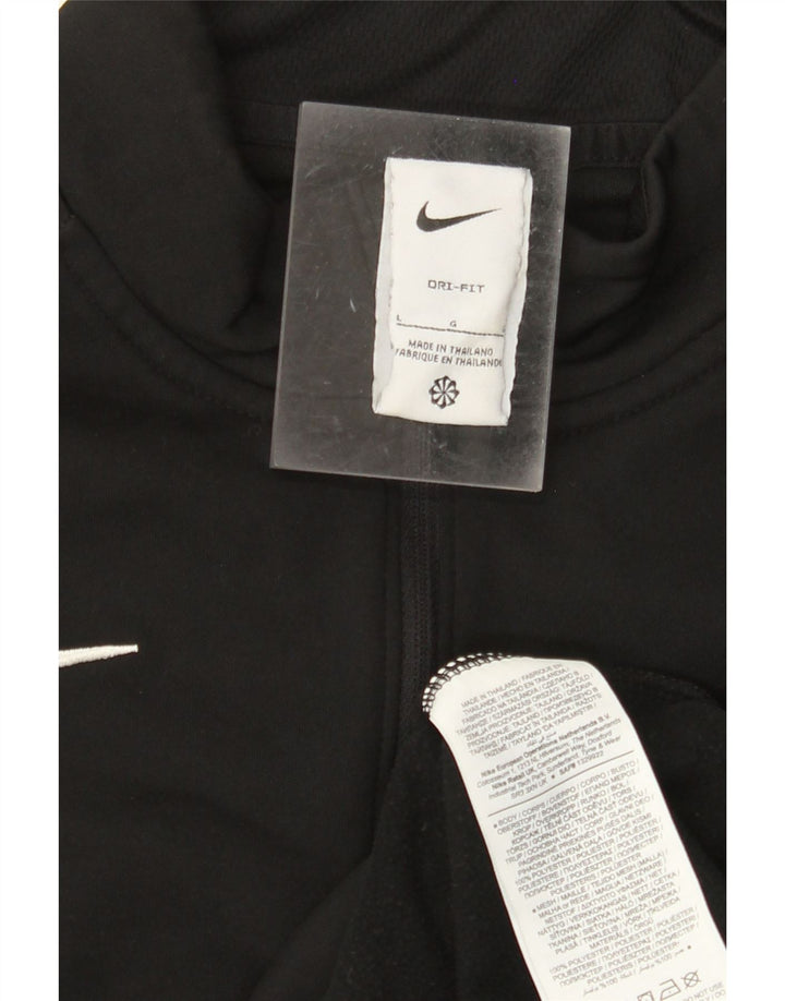 Ανδρική φόρμα πουλόβερ με φερμουάρ Dri Fit NIKE Top Large Black Colourblock
