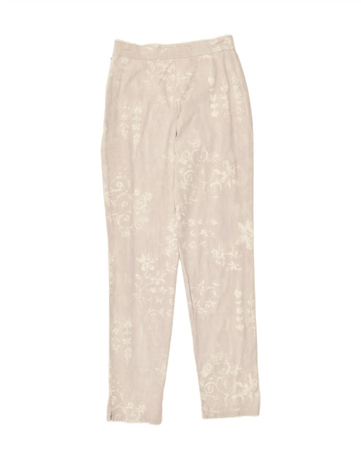 PACIFIC TRAIL Womens Slim Casual Trousers W29 L30 Grey Floral Cotton | Vintage Pacific Trail | Thrift | Second-Hand Pacific Trail | Used Clothing | Messina Hembry 