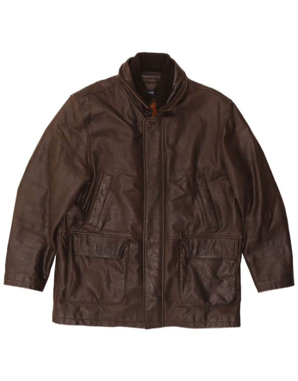 Ανδρικό δερμάτινο μπουφάν Reed UK 40 Large Brown