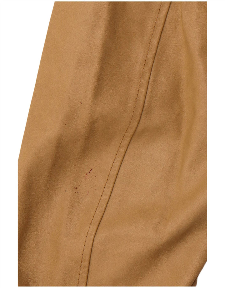 VINTAGE Γυναικείο Δερμάτινο Μπουφάν UK 18 XL Μπεζ Δερμάτινο