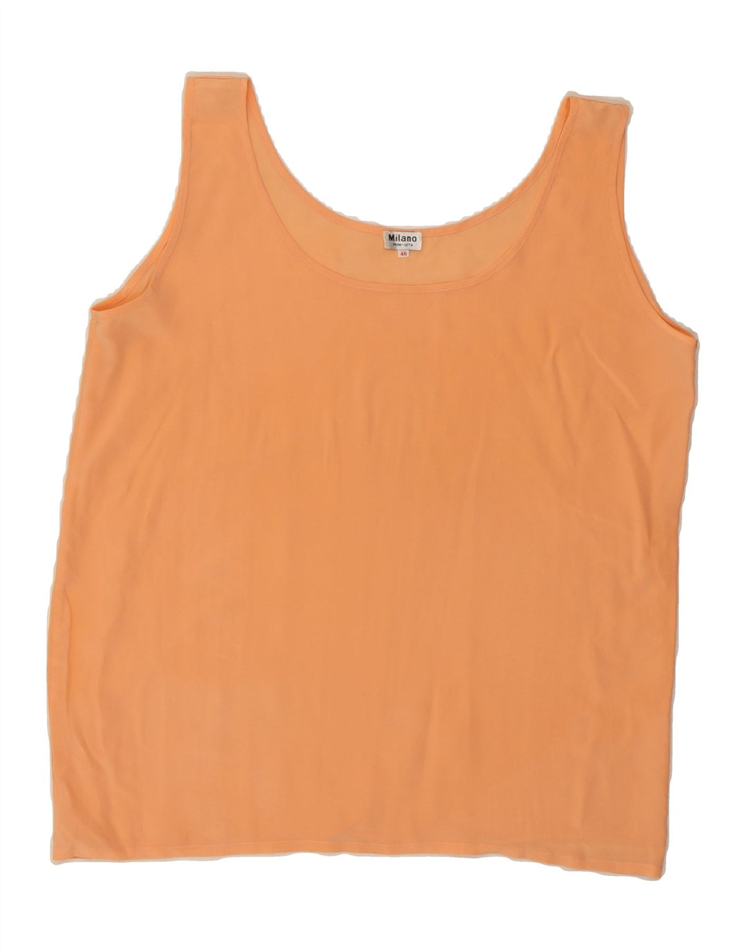 MILANO Womens Sleeveless Blouse Top IT 46 Large Orange Silk Vintage milano and Second-Hand milano from Messina Hembry 