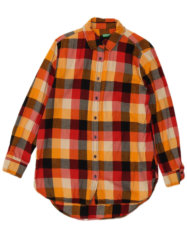 Benetton Γυναικείο πουκάμισο Oversized UK 6 XS Πολύχρωμο βαμβακερό