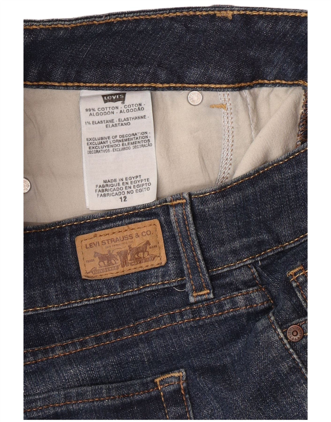 Γυναικείο ίσιο τζιν LEVI'S US 12 Large W34 L32 Μπλε βαμβακερό
