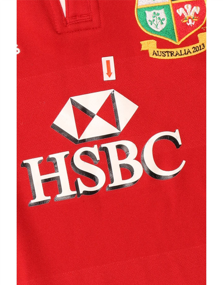 ADIDAS Boys Australia 2013 Graphic Polo Shirt 9-10 Years Red Polyester