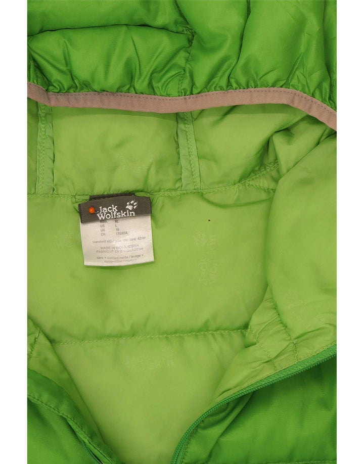 Jack Wolfskin γυναικείο μπουφάν με κουκούλα UK 16 μεγάλο πράσινο πολυεστέρα