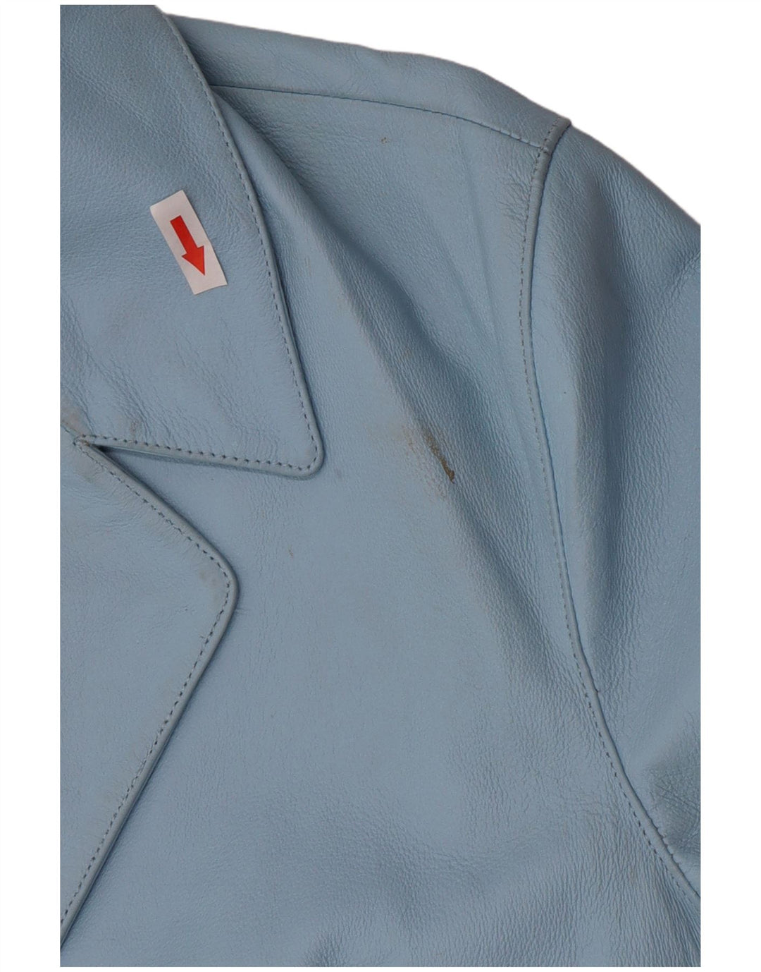 Vintage Γυναικείο Δερμάτινο Σακάκι Μπλέιζερ με 2 Κουμπιά UK 16 Μεγάλο Δερμάτινο Μπλε