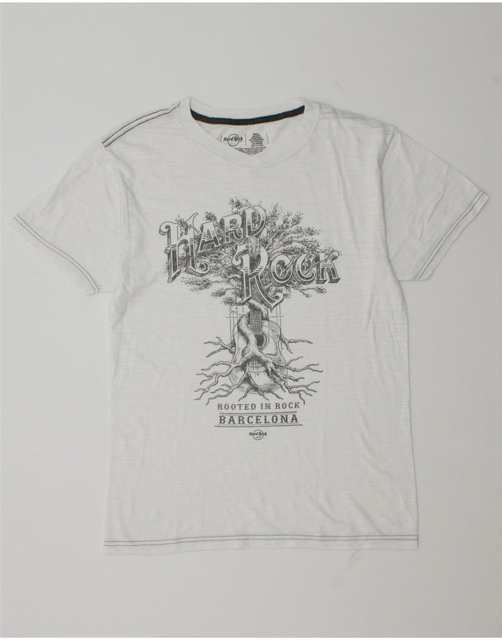 Hard Rock Cafe Ανδρικό γραφικό T-Shirt Μπλουζάκι Top Small White Polyester