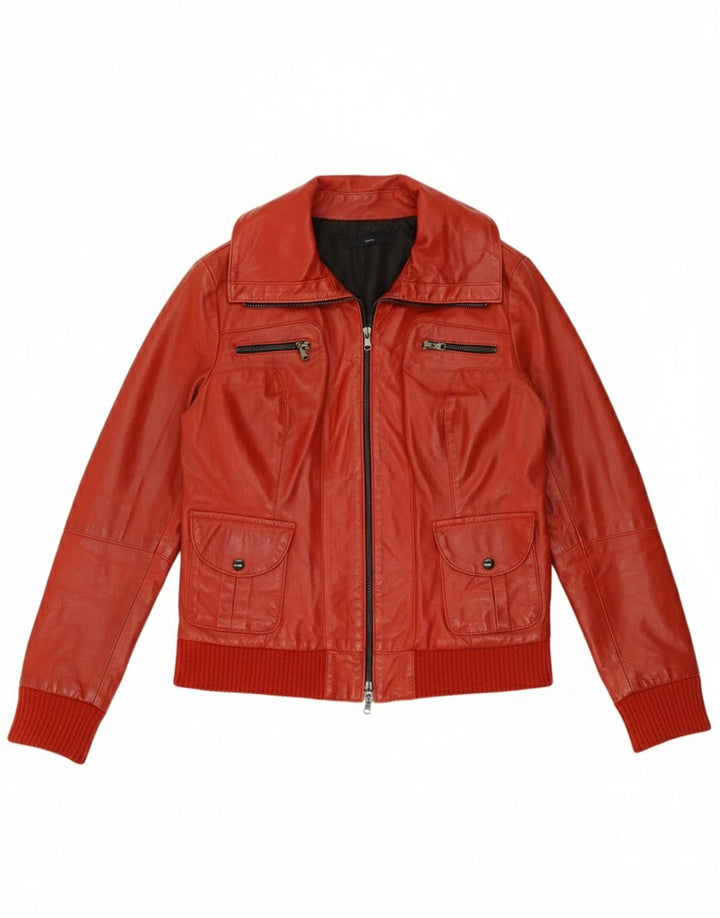 Sasch Γυναικείο Δερμάτινο Μπουφάν UK 14 Μεσαίο Κόκκινο Δερμάτινο