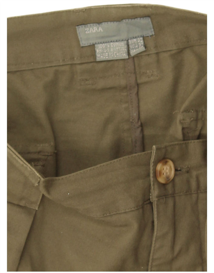 Zara Ανδρικό Σορτς Cargo EU 42 Large W32 Χακί Βαμβακερό