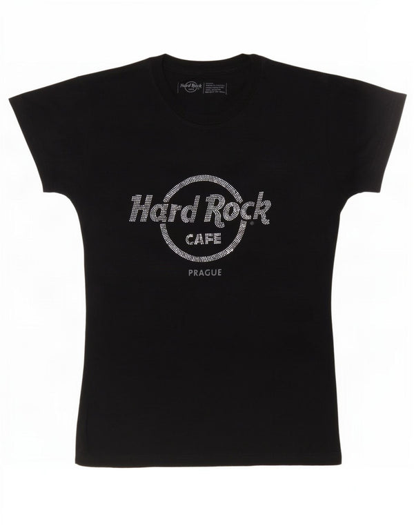 Hard Rock Cafe Womens Prague Graphic T-shirt Top 10 Small Navy Blue