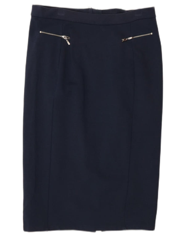 Marks & Spencer Γυναικεία Midi Φούστα UK 12 Medium W30 Navy Blue Polyamide