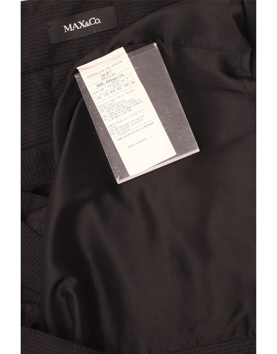 Max & Co. Γυναικεία Pencil Φούστα UK 14 Medium W28 Black Viscose