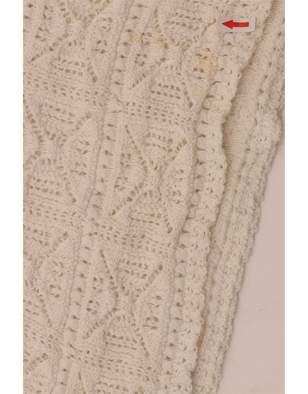 Zara Γυναικεία Μπλούζα με βελονάκι Oversized UK 10 Small White Cotton